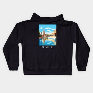 A Pop Art Travel Print of Seville - Spain Kids Hoodie